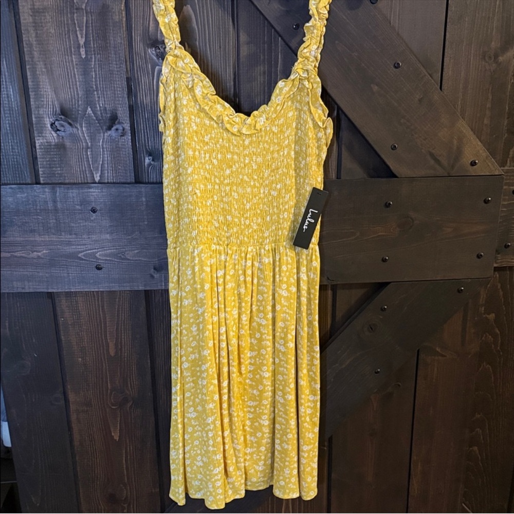 Lulu's Sunny Yellow Floral Mini Dress